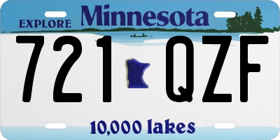 MN license plate 721QZF