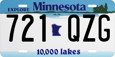 MN license plate 721QZG