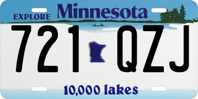 MN license plate 721QZJ