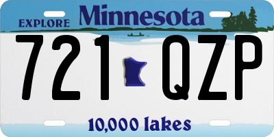 MN license plate 721QZP