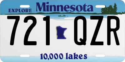 MN license plate 721QZR