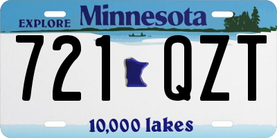 MN license plate 721QZT