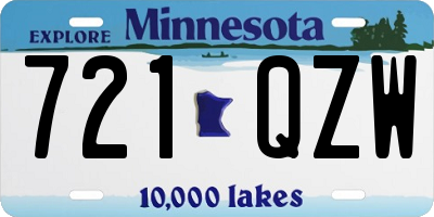 MN license plate 721QZW