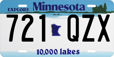 MN license plate 721QZX