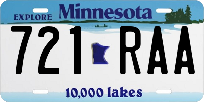 MN license plate 721RAA