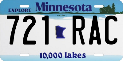 MN license plate 721RAC