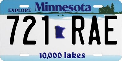 MN license plate 721RAE