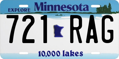 MN license plate 721RAG
