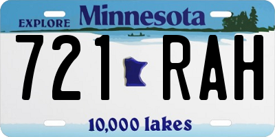 MN license plate 721RAH