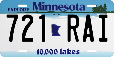 MN license plate 721RAI