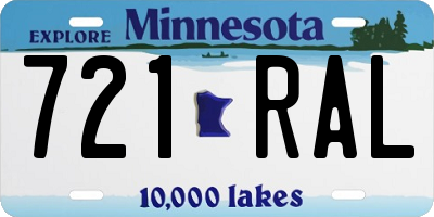 MN license plate 721RAL