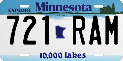 MN license plate 721RAM