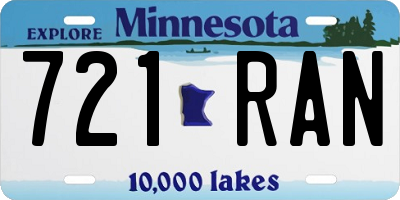MN license plate 721RAN