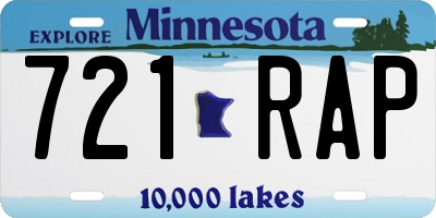 MN license plate 721RAP