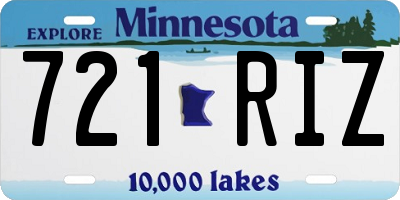 MN license plate 721RIZ