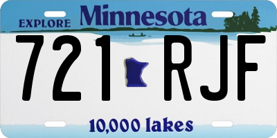 MN license plate 721RJF
