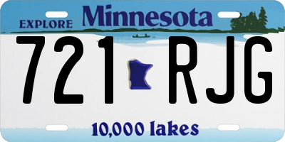 MN license plate 721RJG