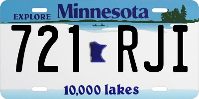 MN license plate 721RJI
