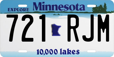 MN license plate 721RJM