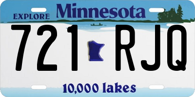 MN license plate 721RJQ
