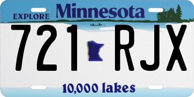 MN license plate 721RJX