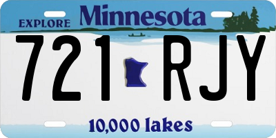MN license plate 721RJY