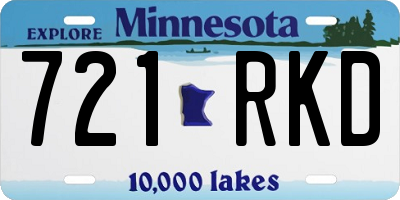 MN license plate 721RKD