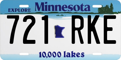 MN license plate 721RKE