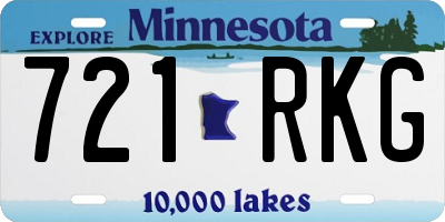 MN license plate 721RKG