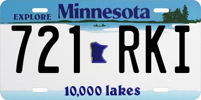 MN license plate 721RKI