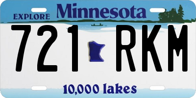 MN license plate 721RKM