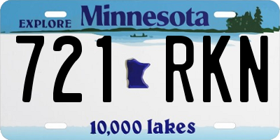 MN license plate 721RKN