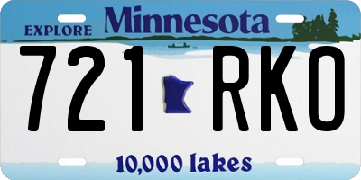 MN license plate 721RKO