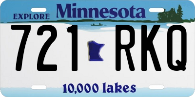 MN license plate 721RKQ