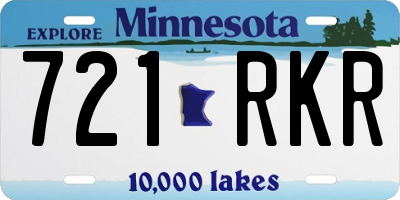 MN license plate 721RKR