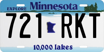 MN license plate 721RKT