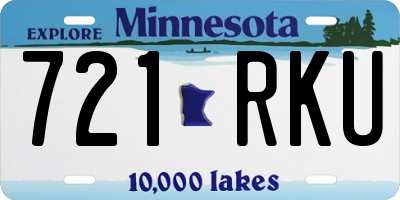 MN license plate 721RKU