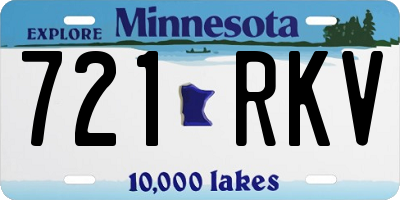 MN license plate 721RKV