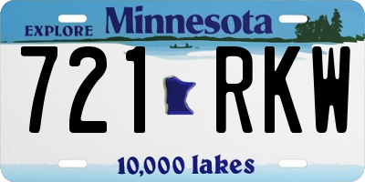 MN license plate 721RKW