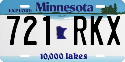 MN license plate 721RKX