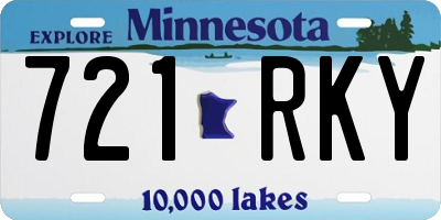 MN license plate 721RKY