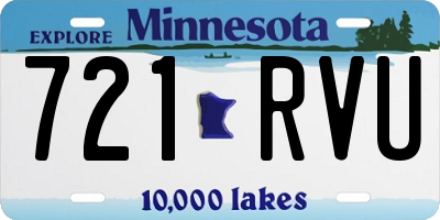MN license plate 721RVU