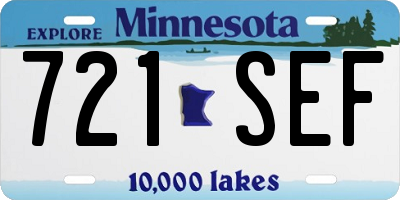 MN license plate 721SEF