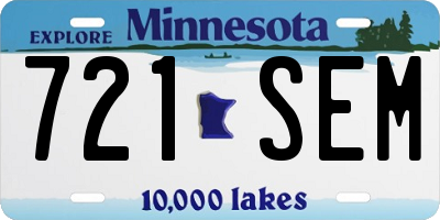 MN license plate 721SEM