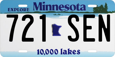 MN license plate 721SEN
