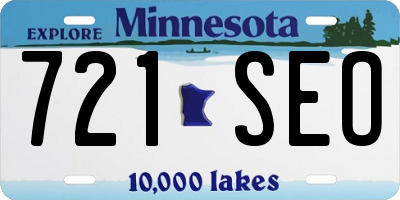 MN license plate 721SEO