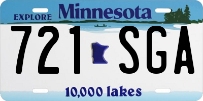 MN license plate 721SGA