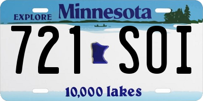 MN license plate 721SOI