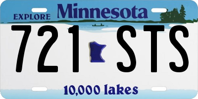 MN license plate 721STS