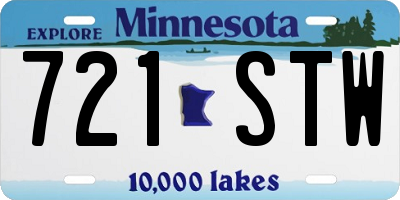 MN license plate 721STW